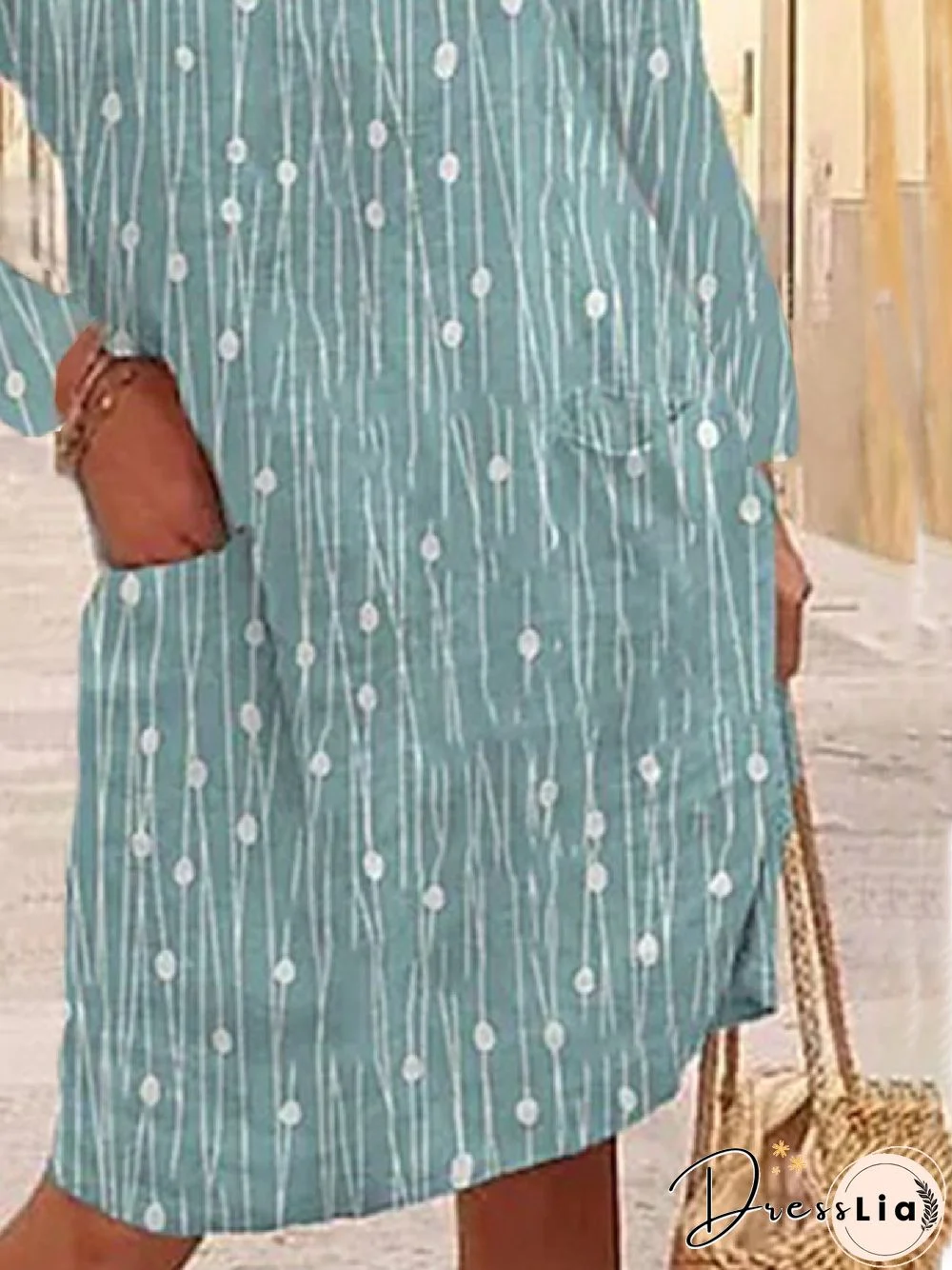 Casual Abstract Long Sleeve Loose Dresses