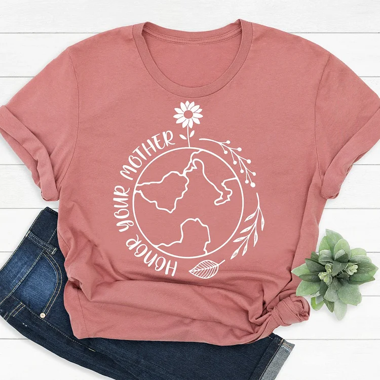 Honor your mother  Environmental friendly T-Shirt Tee -06828-Annaletters