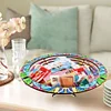 (US Local)Diamond Painting Wooden Serving Tray Decorative Diamond Painting Dining Plate(C)