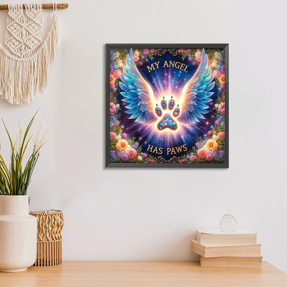 Diamond Painting - Full Round Drill - Paws Angel(Canvas|30*30cm)
