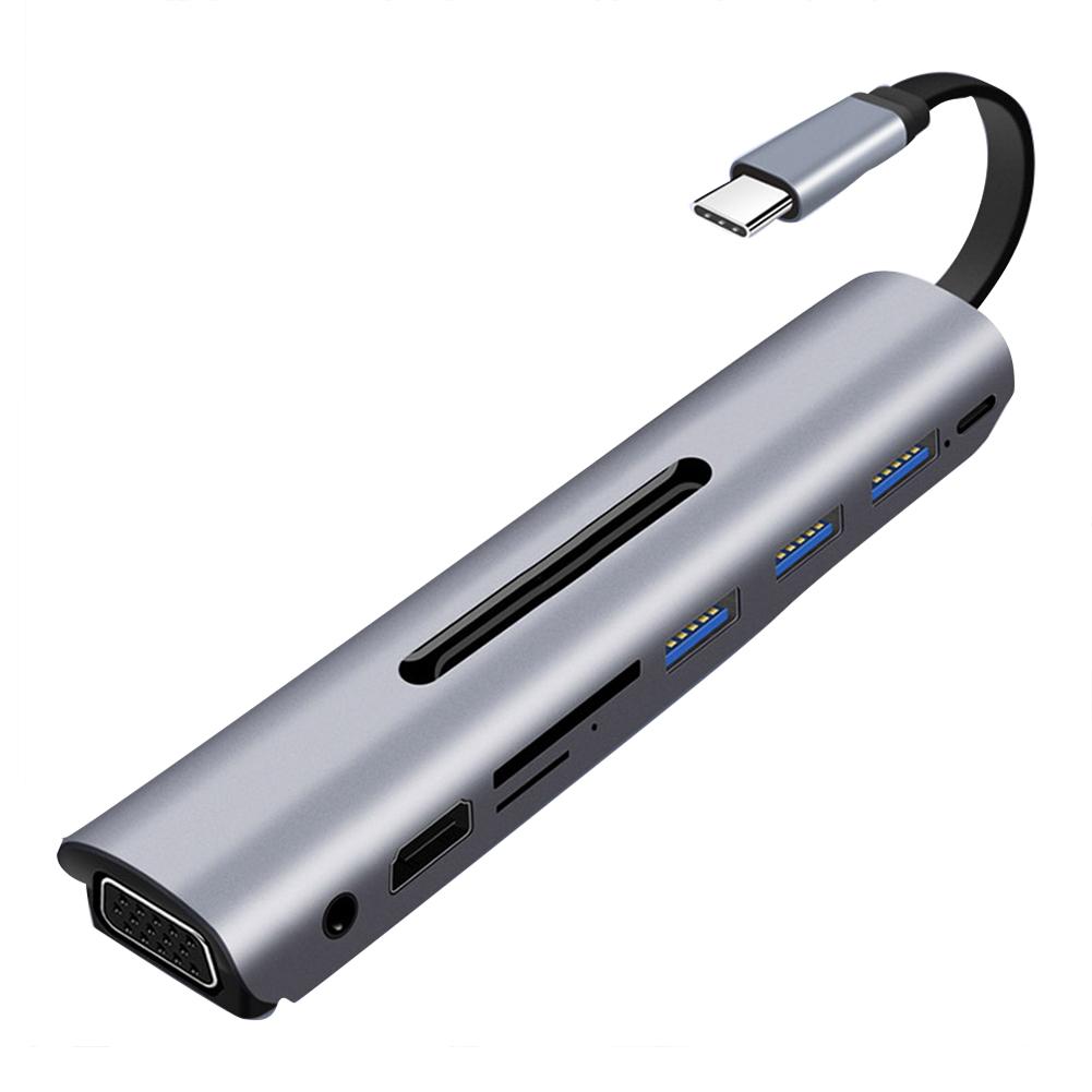 

9 in 1 USB C HUB Type C to Multi USB 3.0 4K HDMI-compatible VGA PD Adapter for MacBook, 501 Original