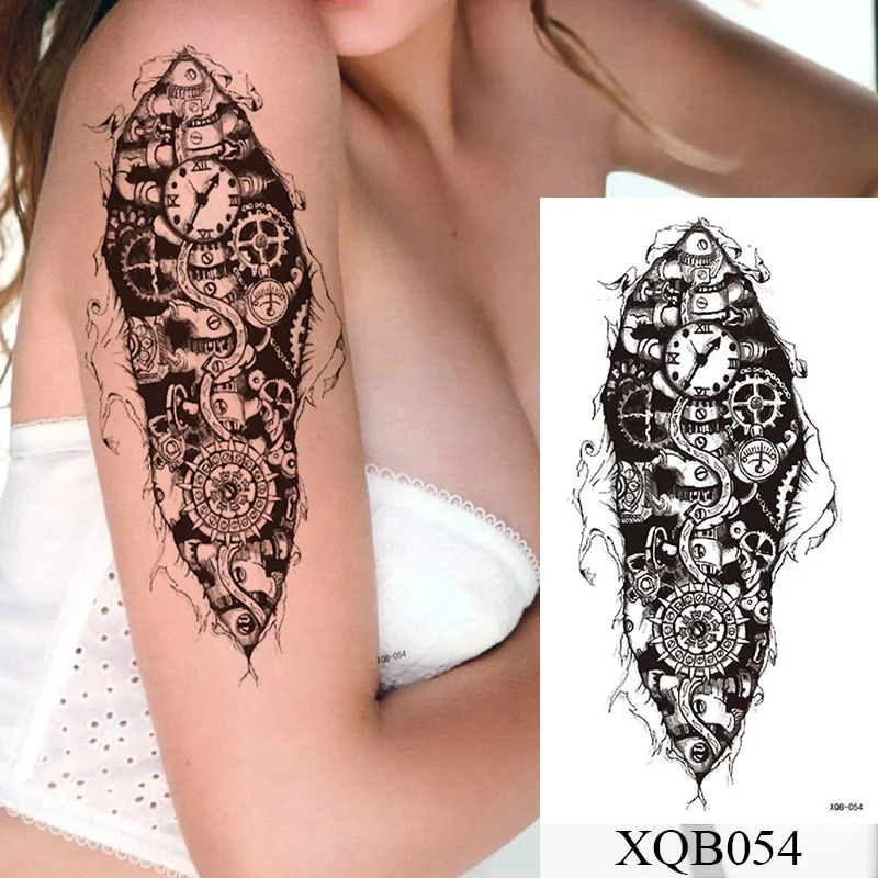 1Sheet Waterproof Temporary Tattoo Sticker Rose Owl Flash Tattoos Spider Skull Sanskrit Body Art Arm Fake Tatoo Women Men