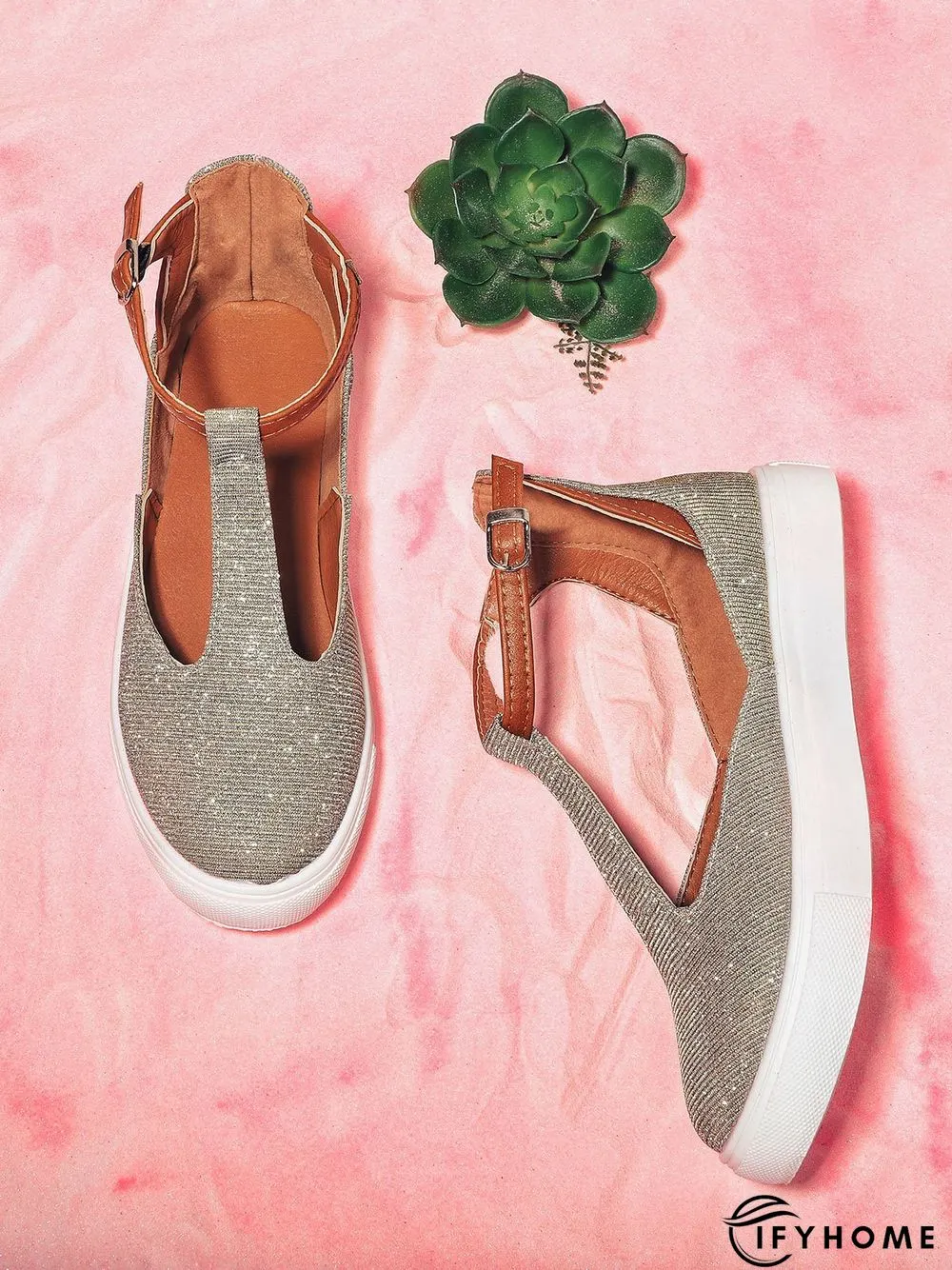 Summer Sandals Round Toe Shoes with Adjustable Buckle | IFYHOME