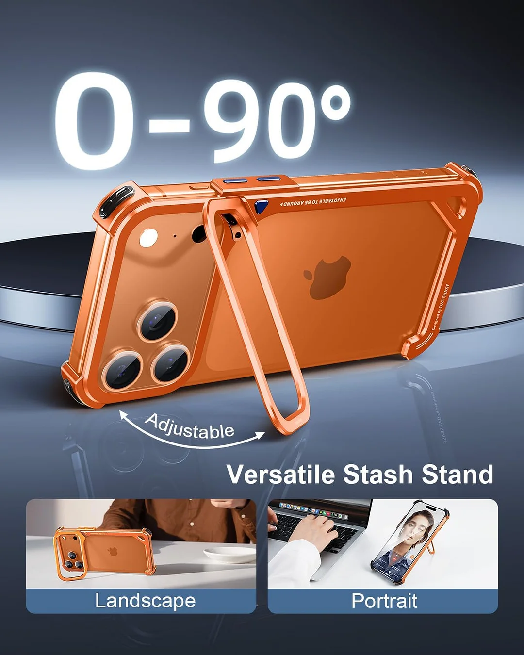 Compatible with iPhone 17 Pro Max metal protective case, aluminum frame, slim backless design, MagSafe compatible, shockproof protection, minimalist frameless phone case, natural titanium