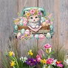Diamond Painting Acrylic Single Side Drill Easter Cat Pendant Charms Kits for Adults Home Window Decor
