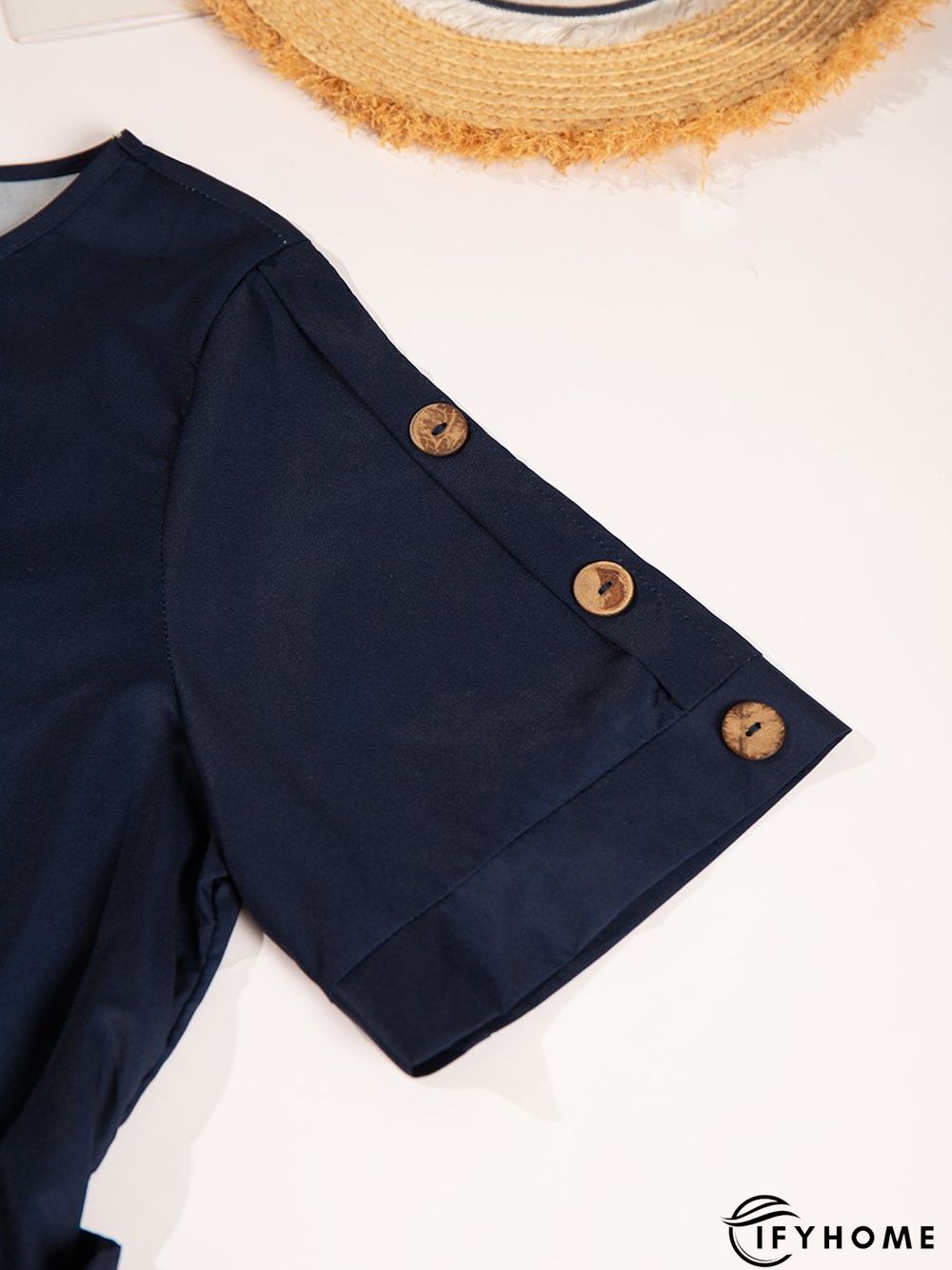 Round Neck Short Sleeve Weaving Dress | IFYHOME