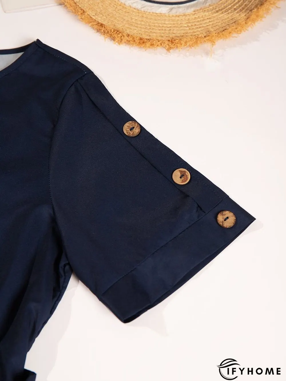 Round Neck Short Sleeve Weaving Dress | IFYHOME