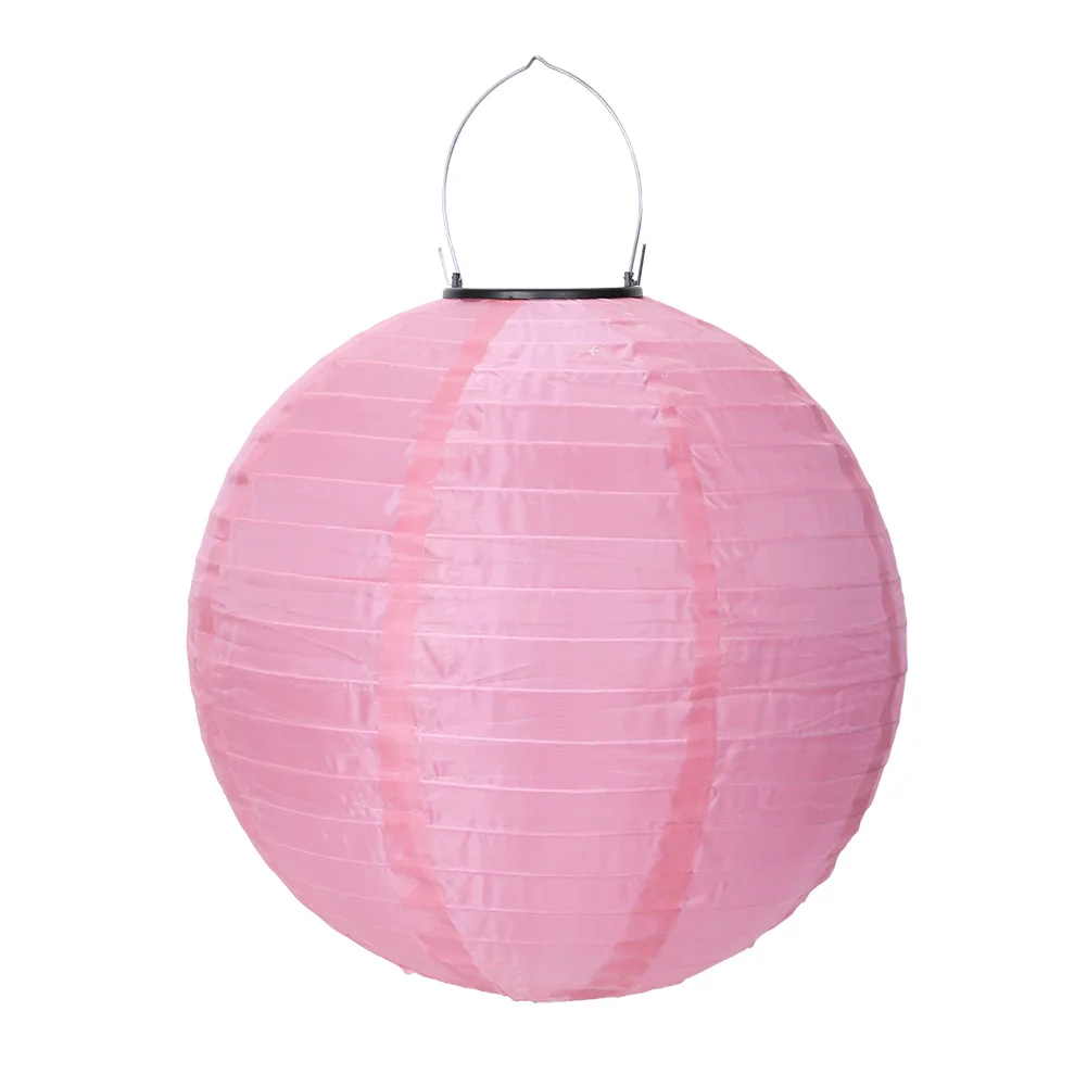 30cm Solar Hanging String Light Holiday Lantern LED China Lamp Decor (Pink)