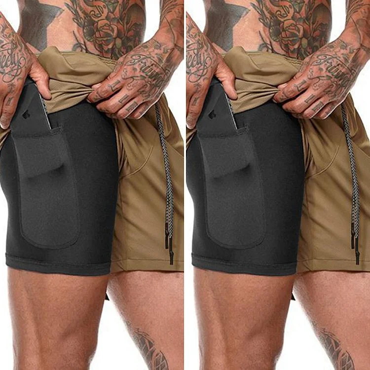 Men's Beach Shorts Casual Plus Size Double Layer Shorts (buy one get one free)