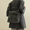 Retro Denim Light Luxury Handmade High-end Large-capacity Backpack / Handbag