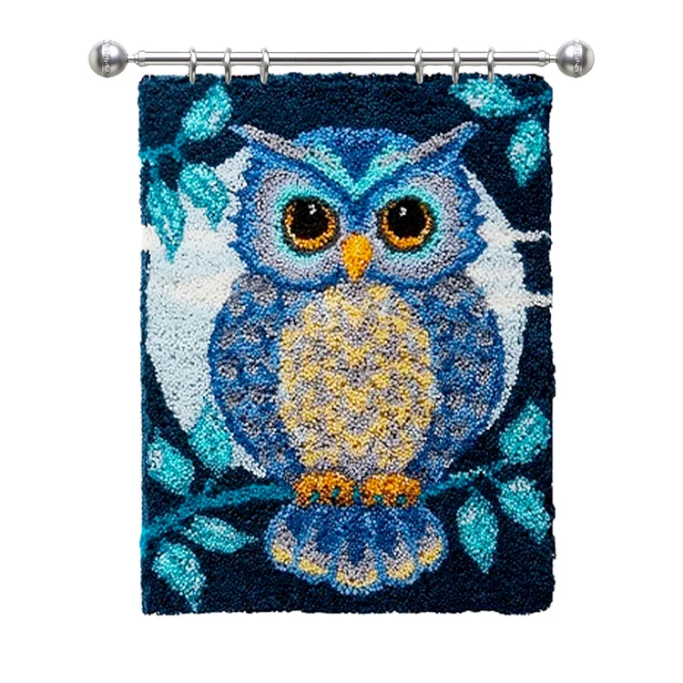 Blue Owl Rug Latch Hook Kits for Beginners