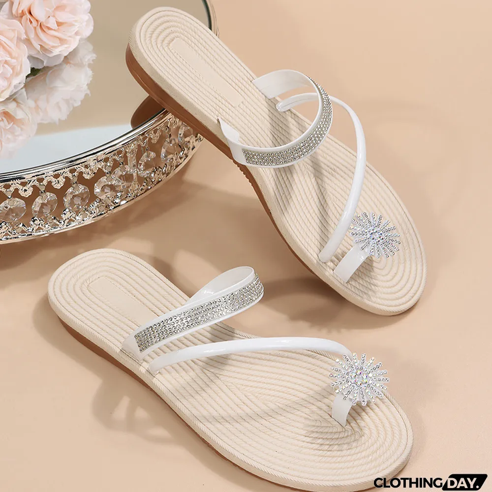 Red Fashion Casual Patchwork Rhinestone Round Comfortable Shoes