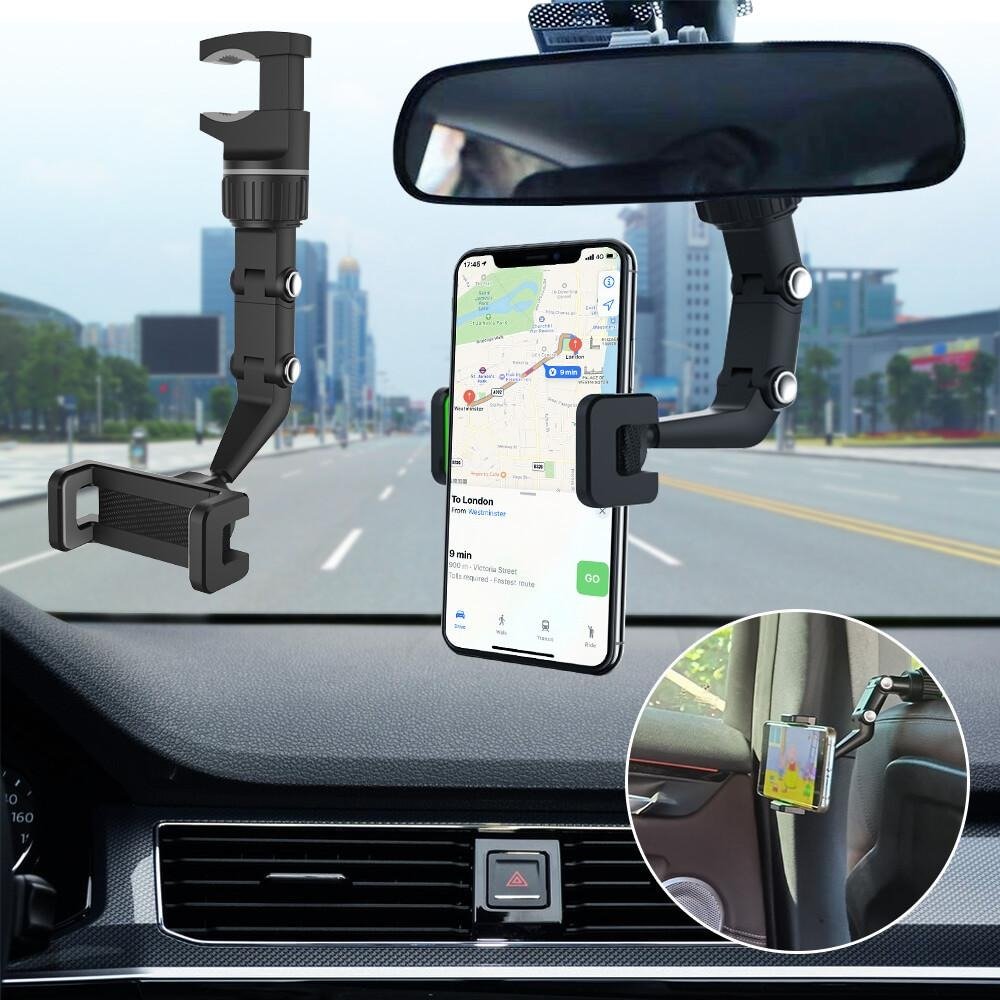 Musedesire™ 2022 NEW 360° Car Rearview Mirror Mount Phone Holder