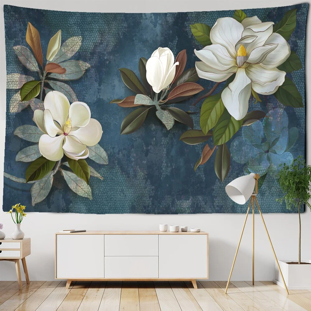 Printed Tapestry Flower green Plant Wall Hanging Hippie Mandala Bedspread Bohemian Art Home Decor