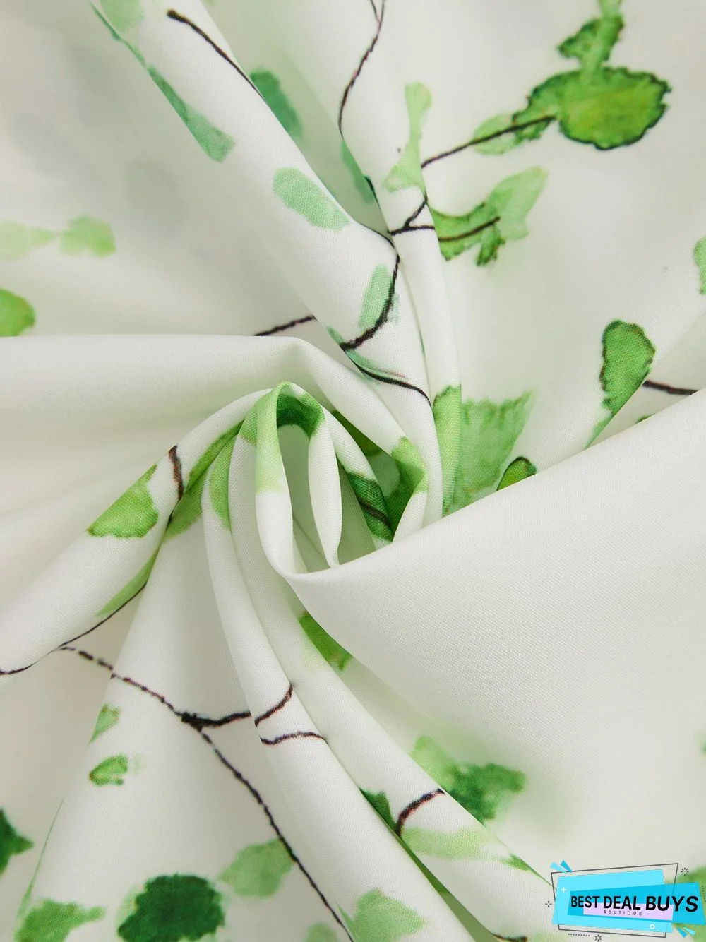 Two Piece Regular Fit Leaves Long Sleeve Woven Dress