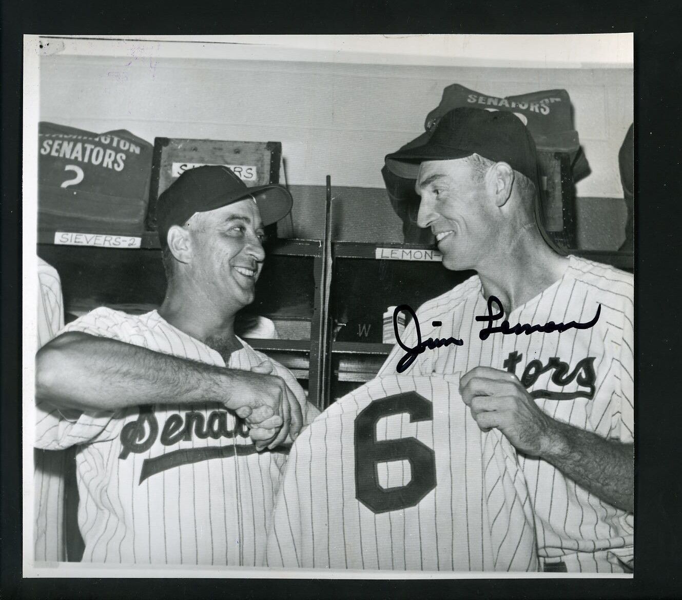 Jim Lemon SIGNED 1959 Press Photo Poster painting Washington Senators