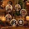 6pcs DIY Pearl Diamond Painting Christmas Tree Hanging Ornaments