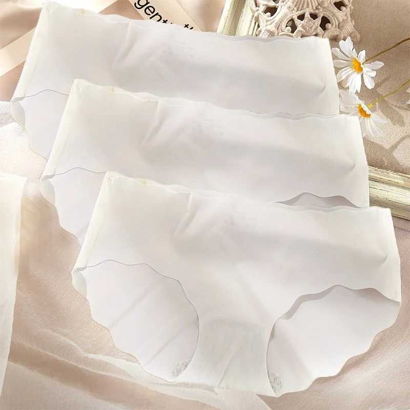 3PCS/Set Sexy Panties Women Seamless Underwear Female Briefs Underpants Invisible Intimates Lingerie One-Piece Low Waist Pantys