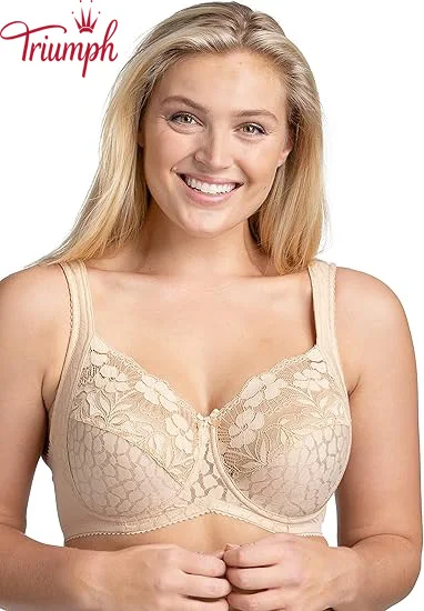 Triumph - Soutien com aro e suporte lateral em renda jacquard (3 pe&ccedil;as)
