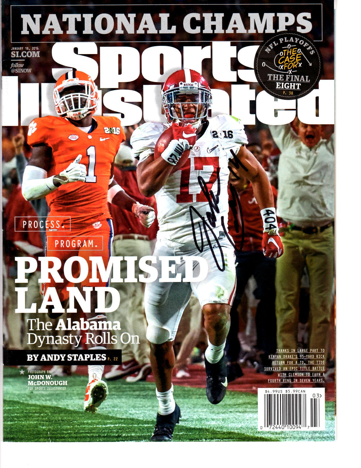 Jake Coker SIGNED 2016 Sports Illustrated Mag Alabama Football AUTO SI JACOB