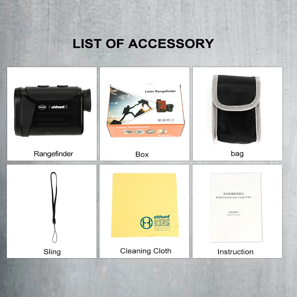 ohhunt® 8X 600M 800M 1500M Multifunction Monocular Laser Rangefinder