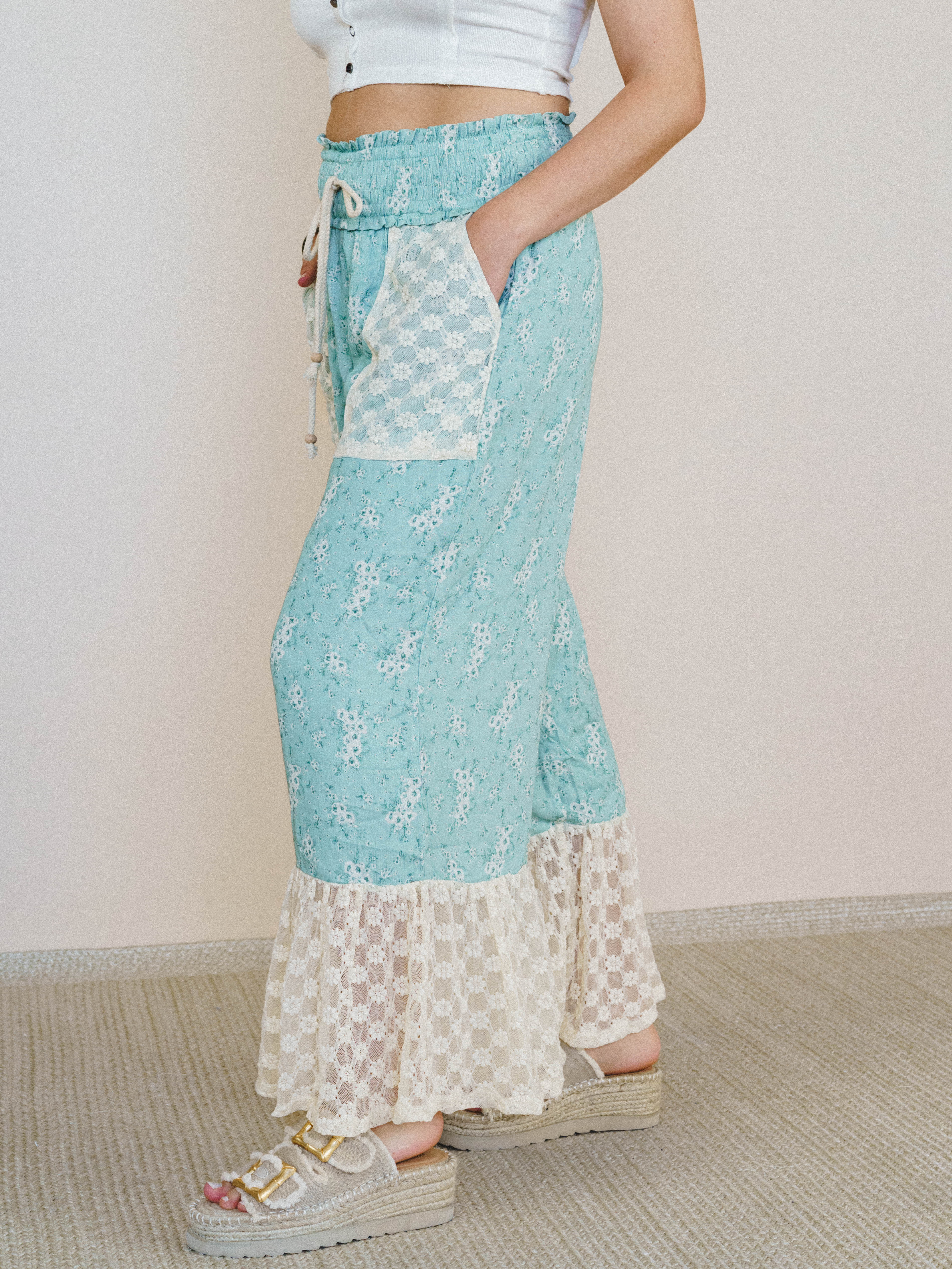 Provence Wide Leg Pants - Sage