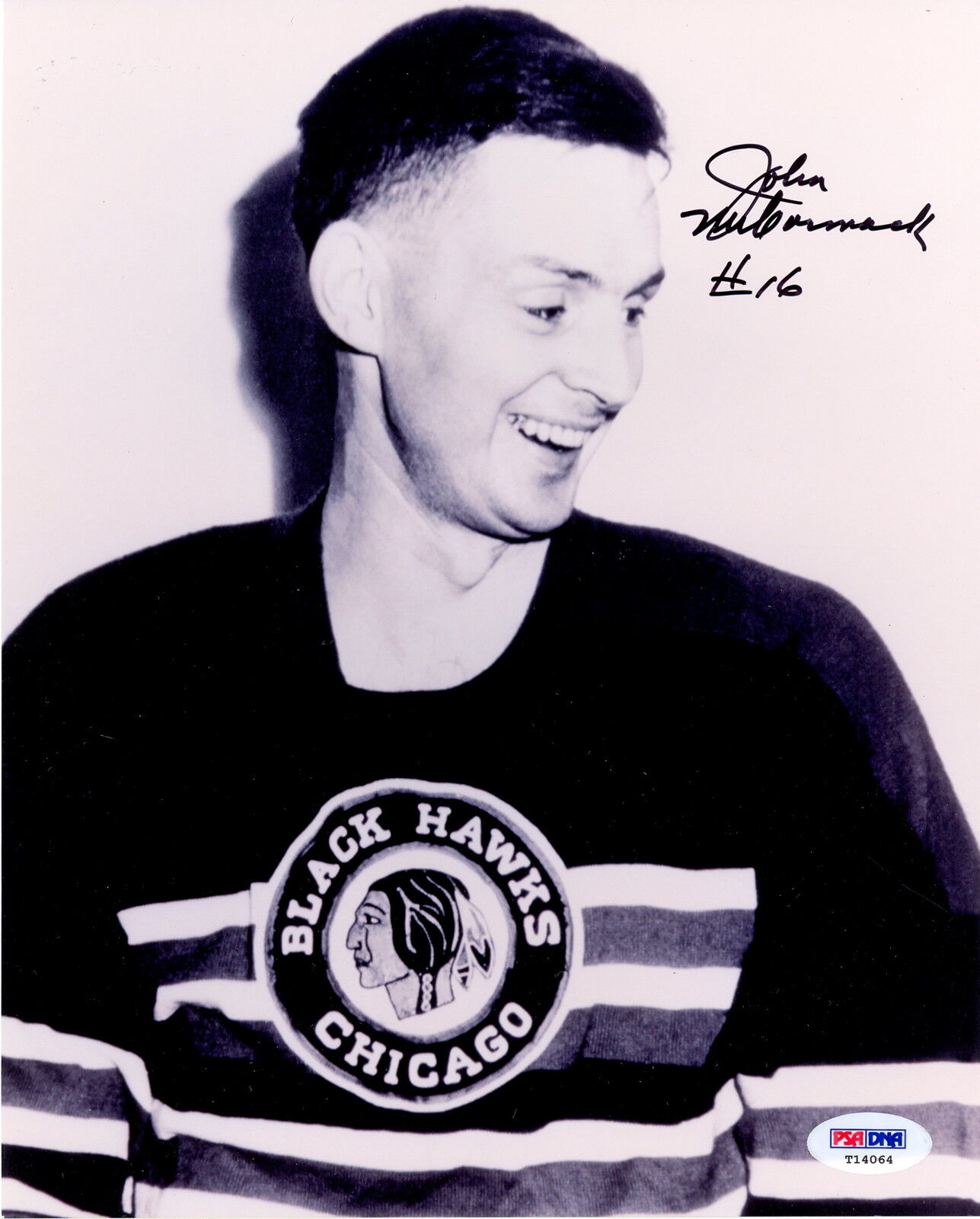 JOHN MCCORMACK CHICAGO BLACK HAWKS AUTOGRAPH AUTO SIGNED 8X10 Photo Poster painting PSA DNA