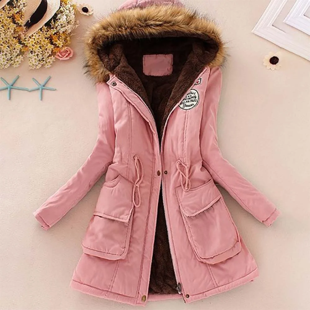 Smiledeer Autumn and winter new casual fashion hooded waistline women's cotton jacket