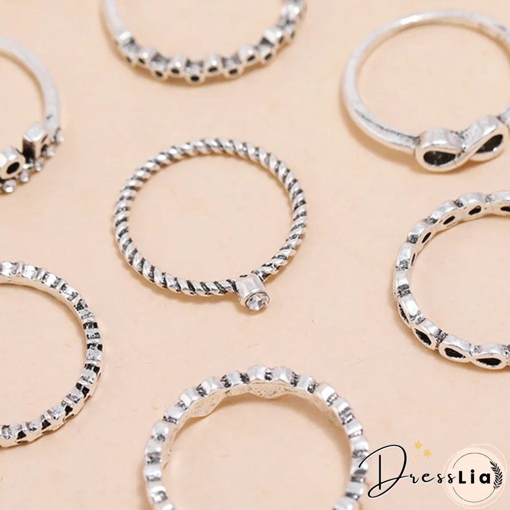 Personality Geometry 9PCS Ring Set