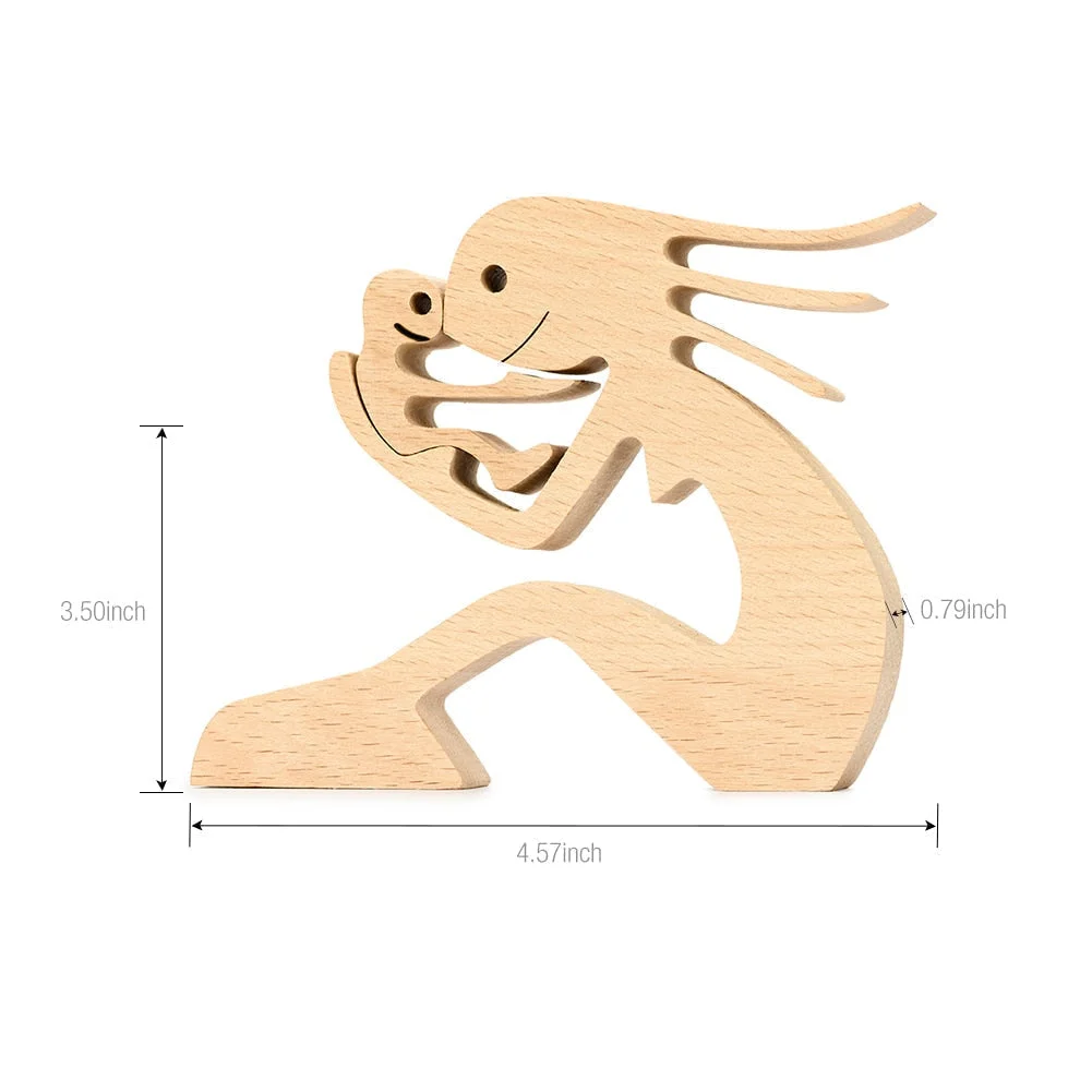 Adornos de madera Wooden Dog Craft Figurine Home Office Table Ornament Easter Decoration Love Dog Pet Lover Gifts oficina OEM 515-3