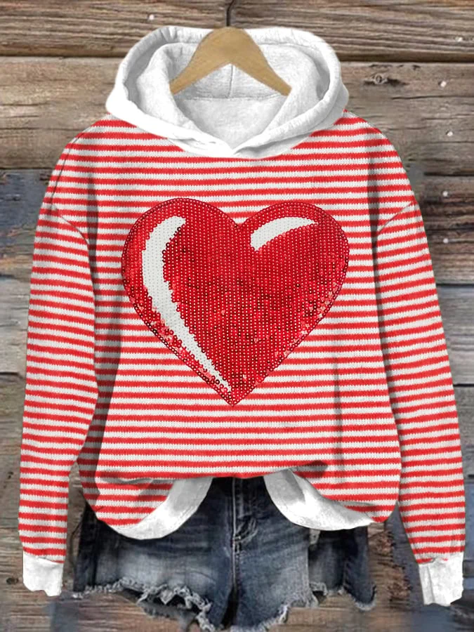 Women's Valentine's Day Printed Long Sleeve Sweatshirt