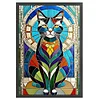Cat Stained Glass-11CT Stamped Cross Stitch 40*60cm(Big Size)