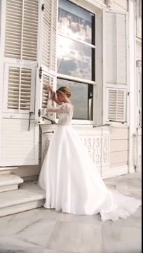 Illusion Long Sleeve Appliques Wedding Dress Ball Gown Sweetheart Bridal Gowns