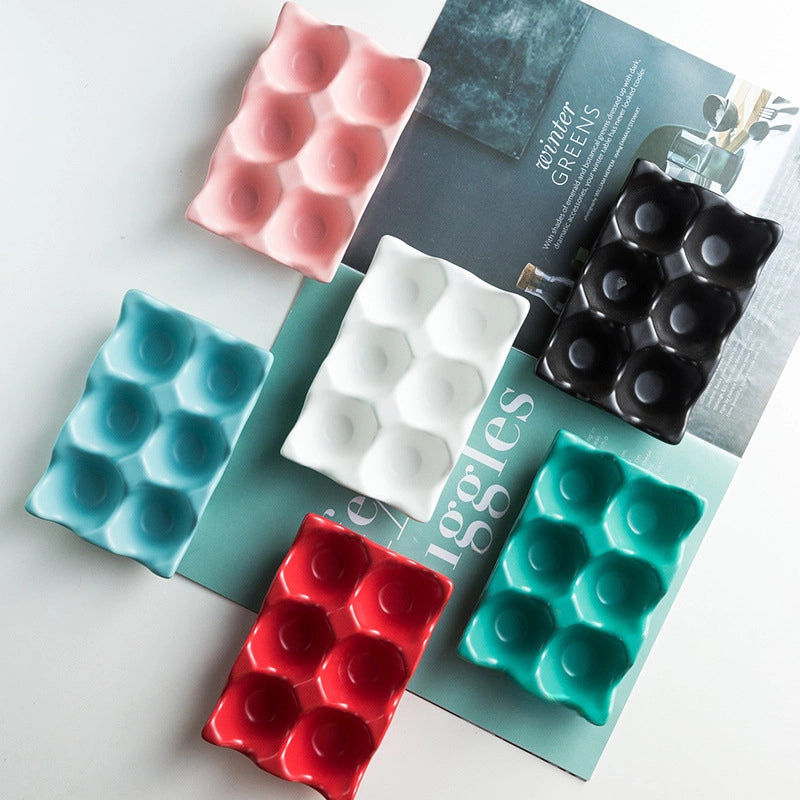Creative Kitchen Supplies Egg Rack Egg Rack Household Ceramic Tableware Egg Tray Egg Rack A Generation Of Hair