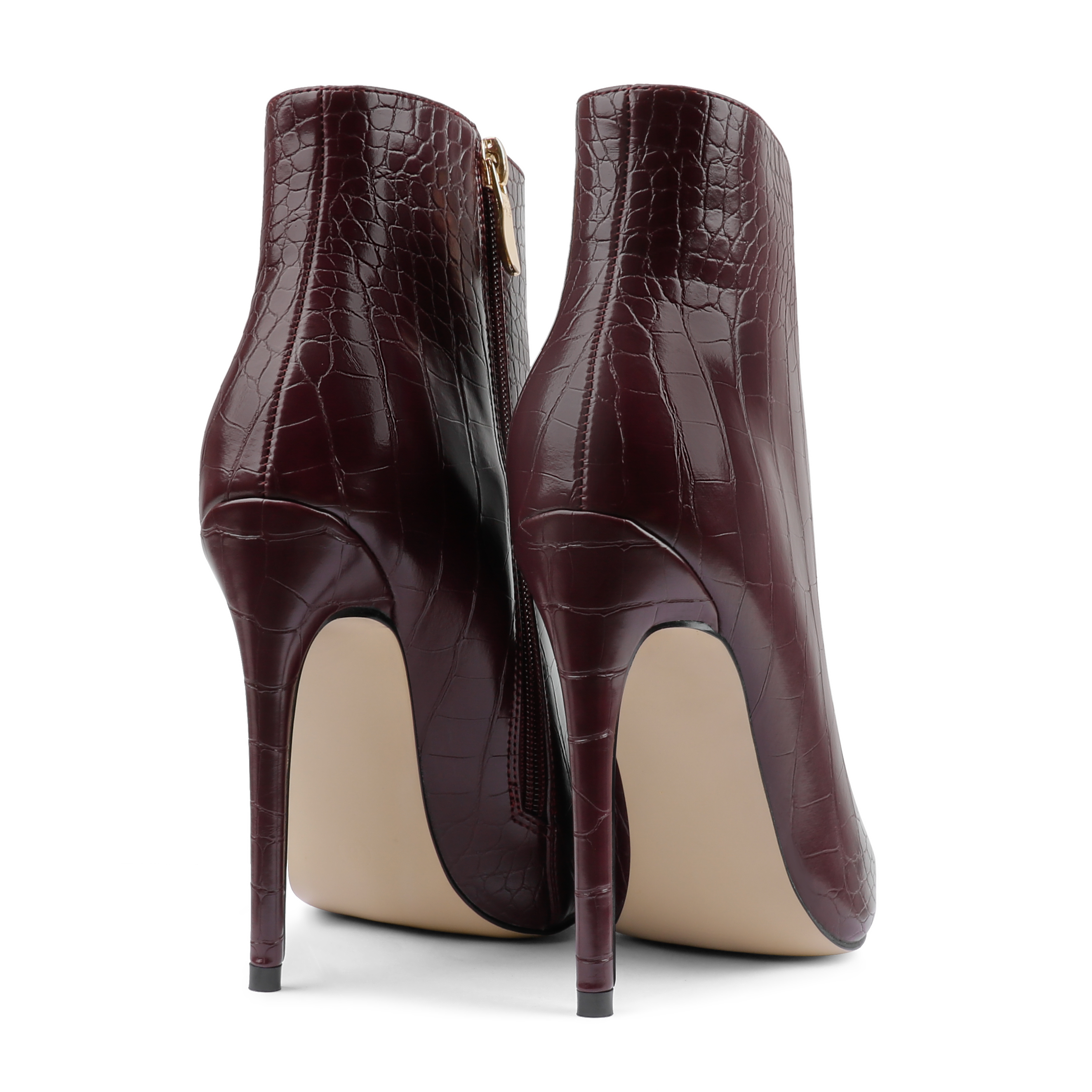 120mm Women's Ankle Boots Closed Pointed Toe Stilettos Autumn Dress Booties-MERUMOTE