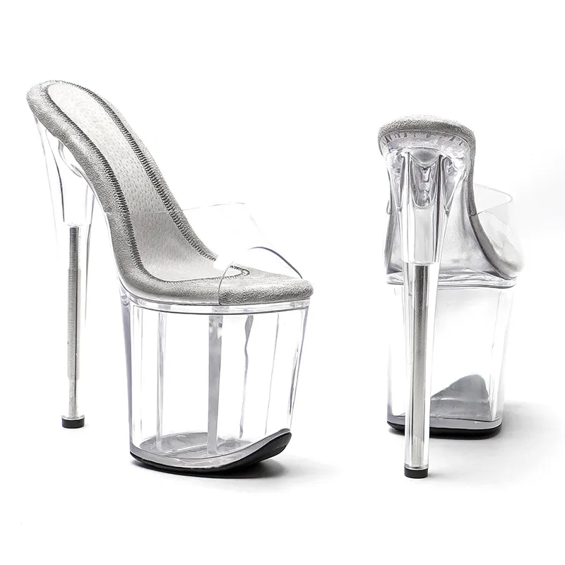 VCshoes 20cm/8inches Transparent Platform Shoe Women Sandals High Heels Party Club Stripper Steel Tube Dancing 1L
