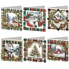 6PCS DIY Diamond Art Greeting Cards Christmas Snow Scene Congratulations Cards