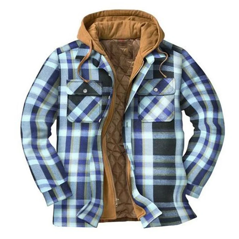 Men's Lined Hooded Flannel Jacket