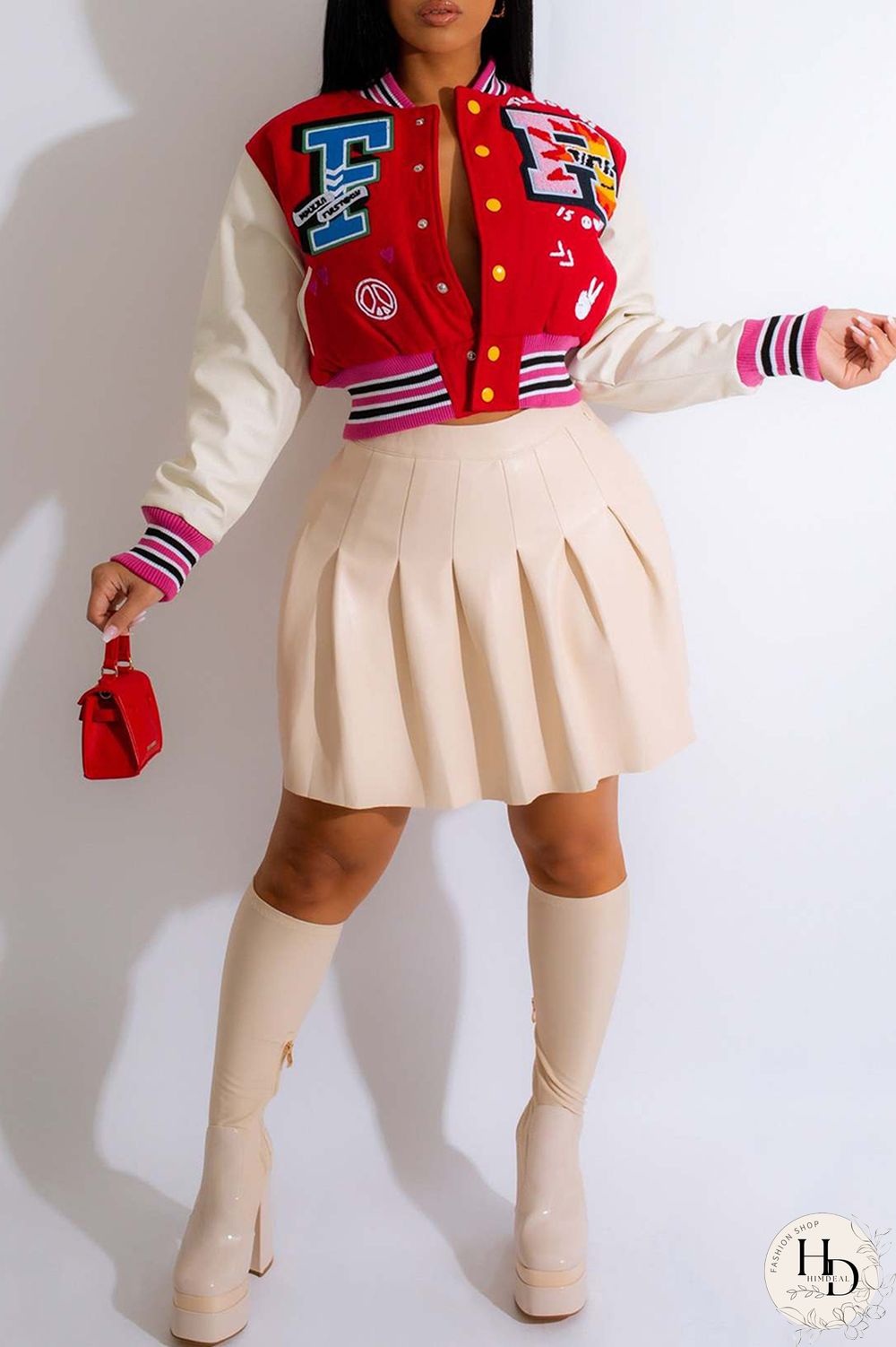 Blue Casual Print Patchwork O Neck Outerwear