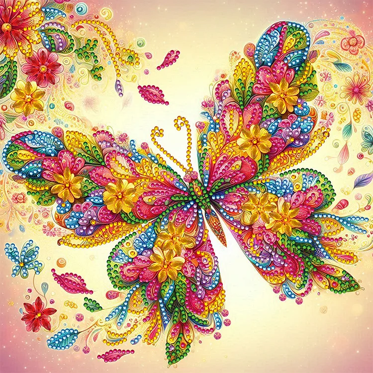 Butterfly 30*30cm (Canvas) Special Shaped Drill Diamond Painting gbfke