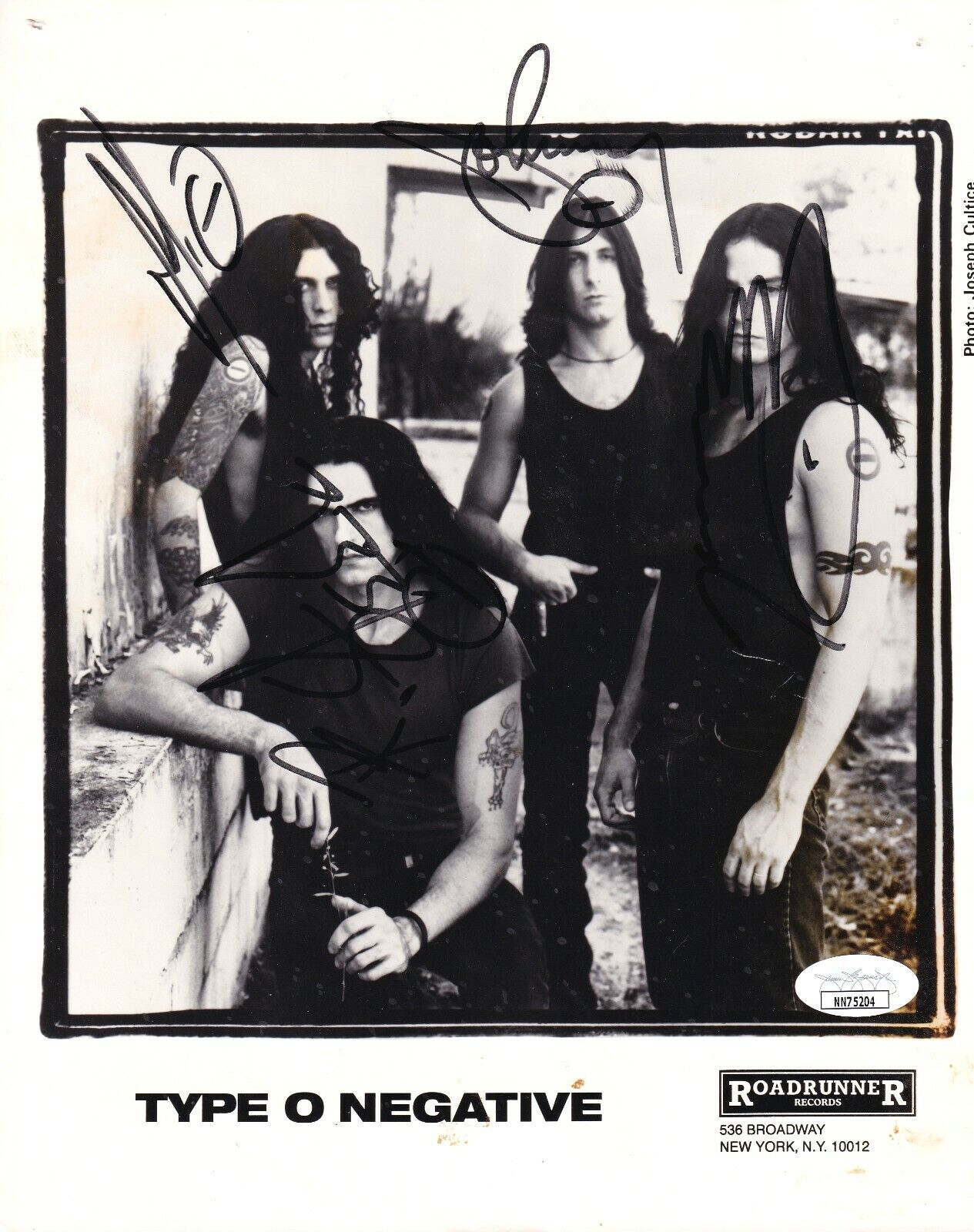 Type O Negative REAL hand SIGNED Original Promo Photo Poster painting JSA COA Autographed Steele