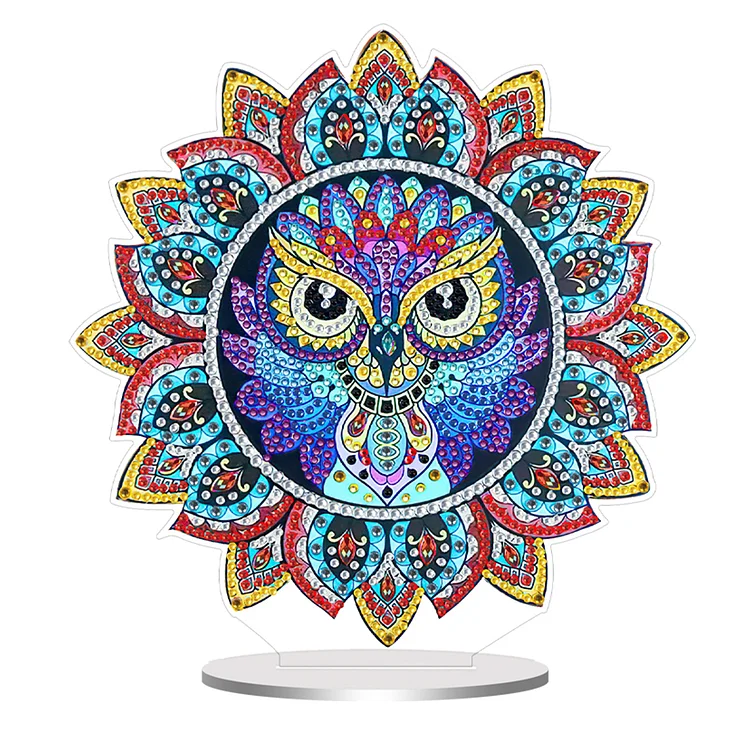 PVC Round Special Shaped Mandala Eagle Desktop 5D DIY Diamond Art Kits Decor gbfke