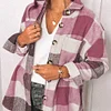 Gioiacombo&trade; Nuova camicia da taschino scozzese da donna casual