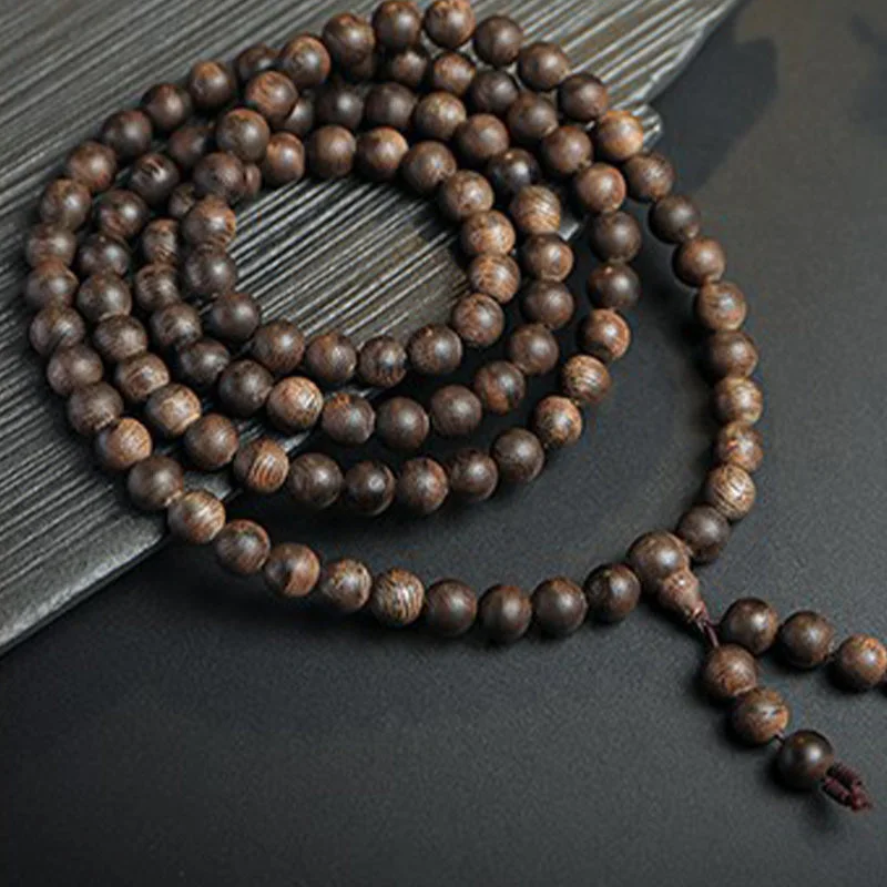 108 Mala Beads Agarwood Peace Strength Calm Bracelet