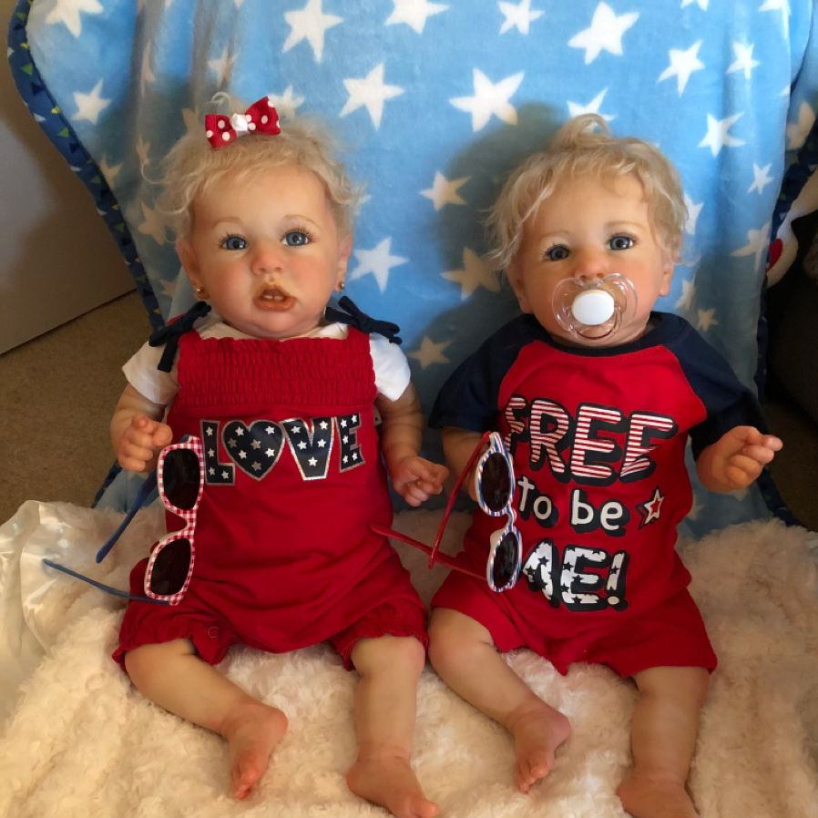 20'' Realistic Twins Sister Tameka and Klein Reborn Baby Toddler Toy Girls,Quality Realistic Handmade Babies Dolls -Creativegiftss® - [product_tag] RSAJ-Creativegiftss®