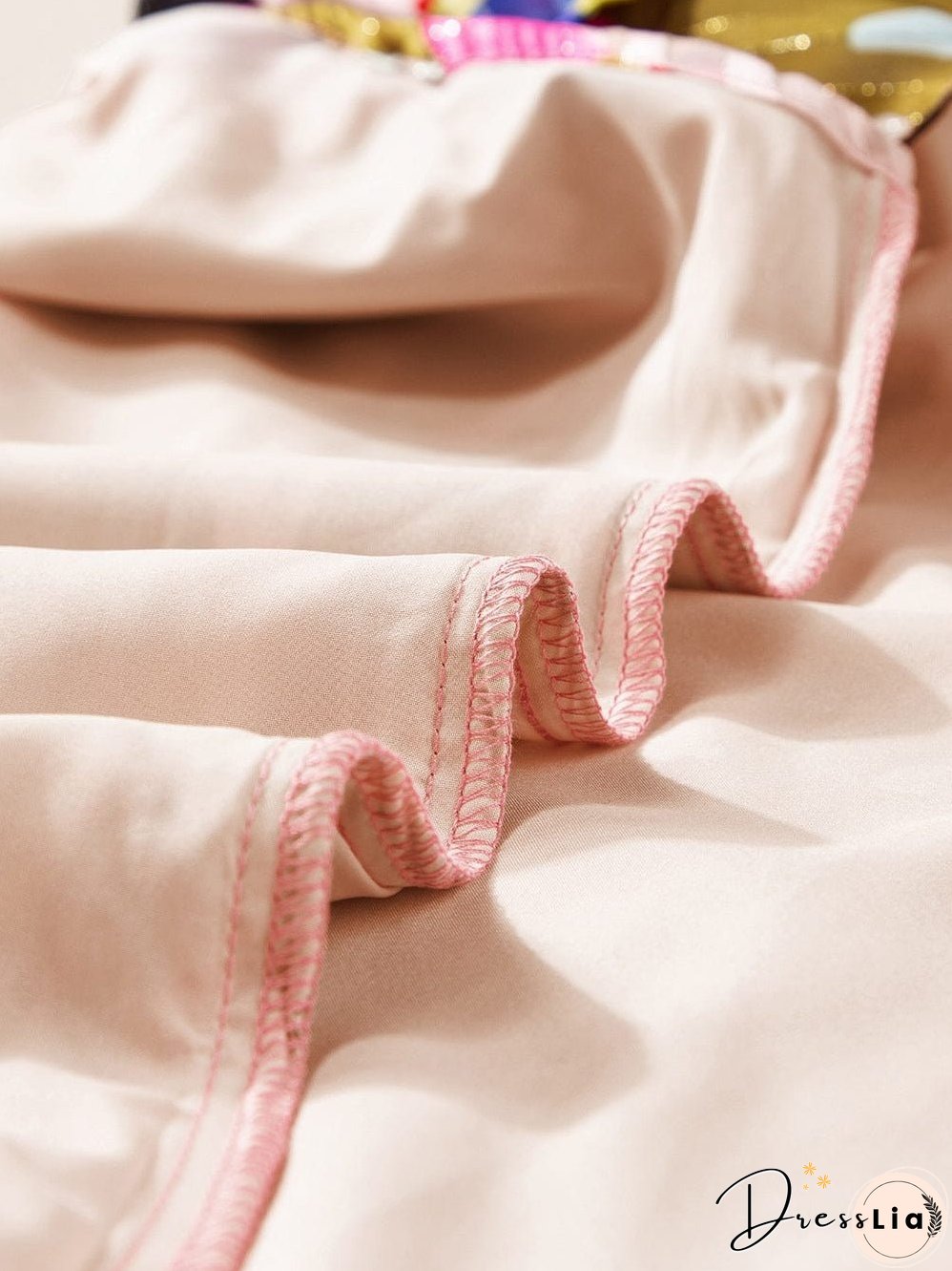 Rose Patchwork Leopard Print Ruffle Sleeve V Neck Blouse