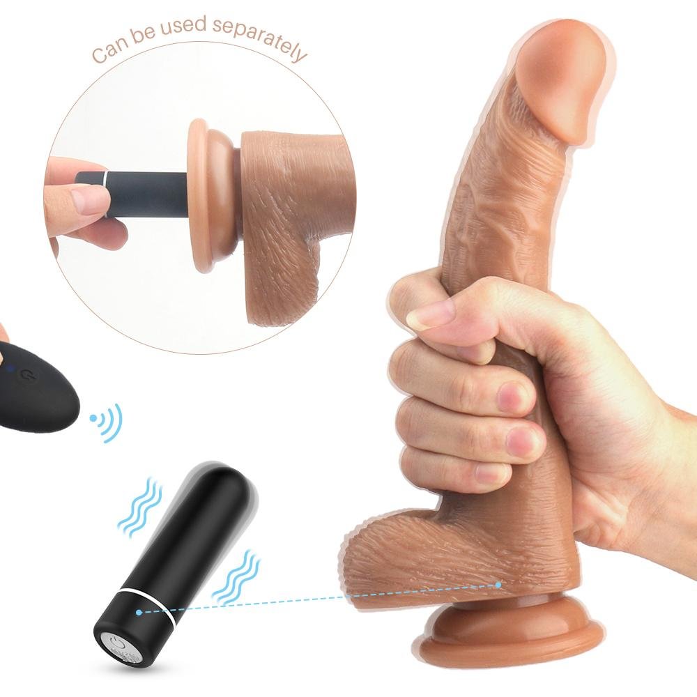 Realistic Vibrating Dildo with a Bullet-FUNSEXDOLLS