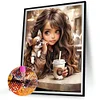 Diamond Painting-DIY Full Round Drill Girl(50*40 CM)
