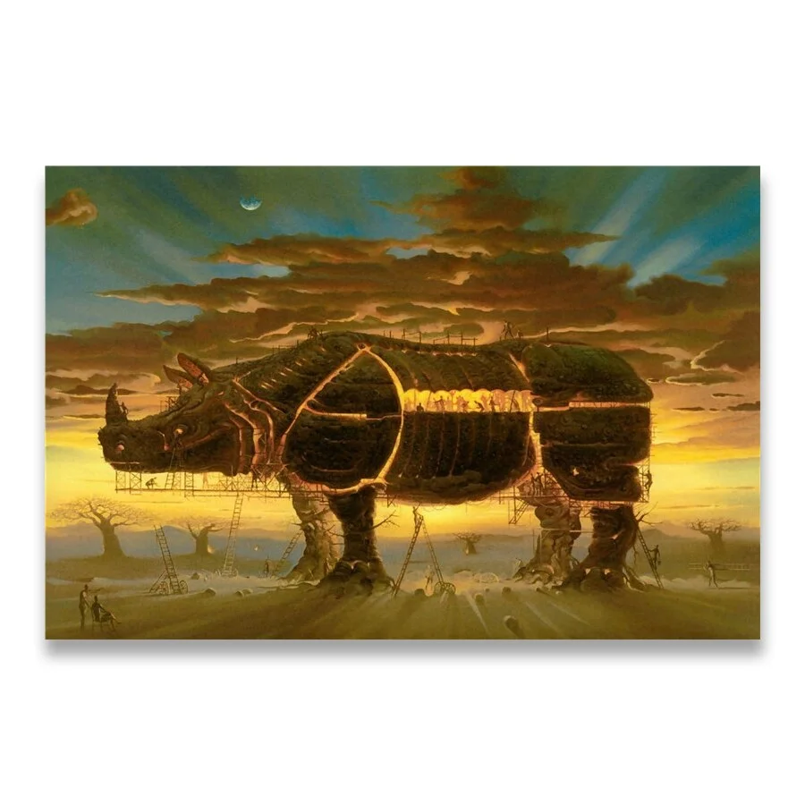 Salvador Dali Canvas Art Print Poster The Waves Book Sailboat Picture Canvas painting Diary of Discovery by Vladimir Kush