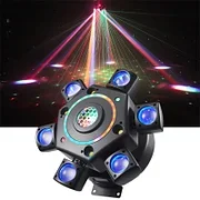 🎁Lumină cu cap mobil cu LED de 100W Lumină pentru scenă cu șase brațe RGBW Disco Party DJ Party DMX512 Telecomandă pentru DJ Bar, petrecere, nuntă
